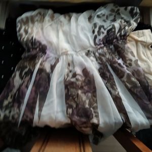 Strapless chiffon blouse